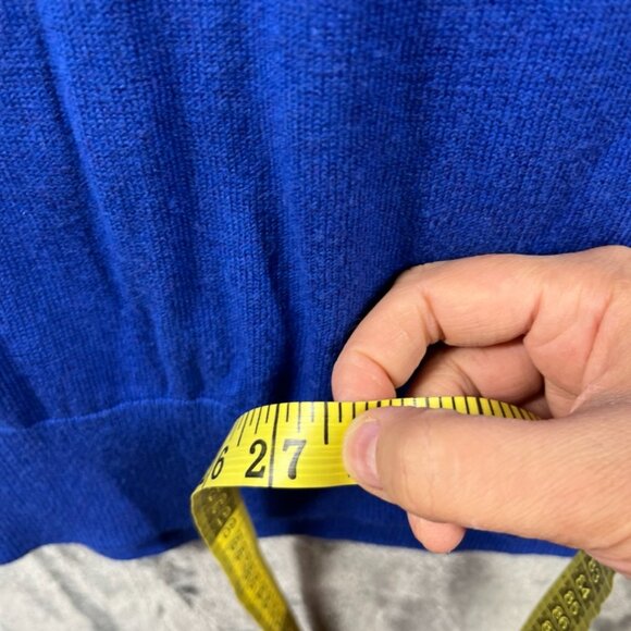 Banana Republic Sweater Mens Large Blue Colorblock Luxury Silk Cashmere Cotton - Picture 5 of 5